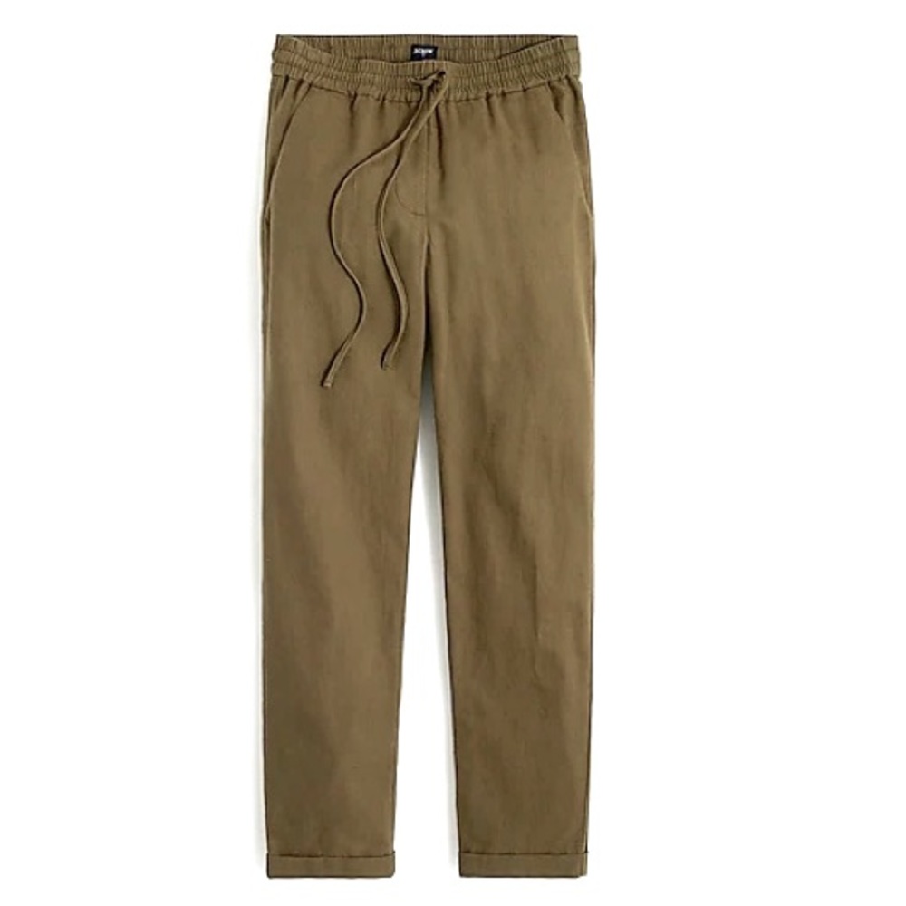 Green Pull String Linen Pants